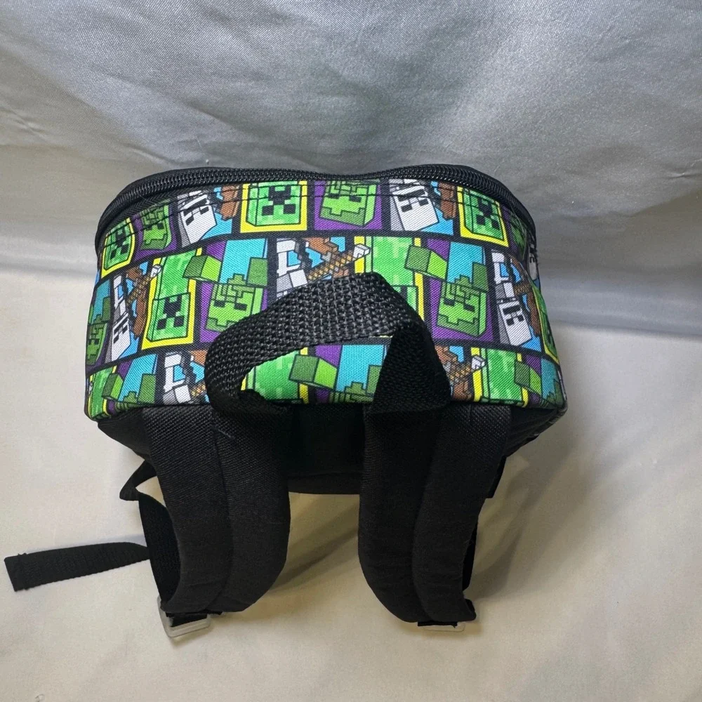 Minecraft Mini Backpack Black Character Print Creeper Zombie Skeleton Gaming Bag